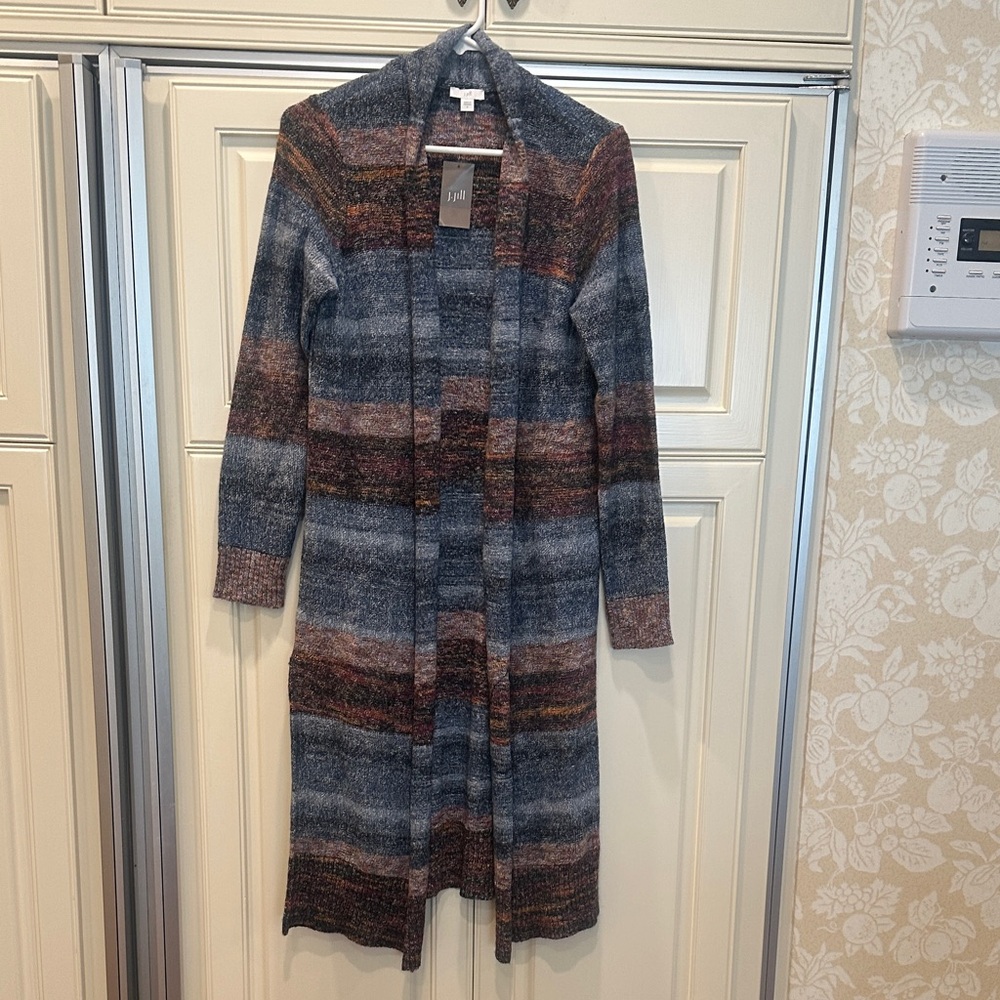 J. Jill Multicolor Striped Long Sleeve Cardigan